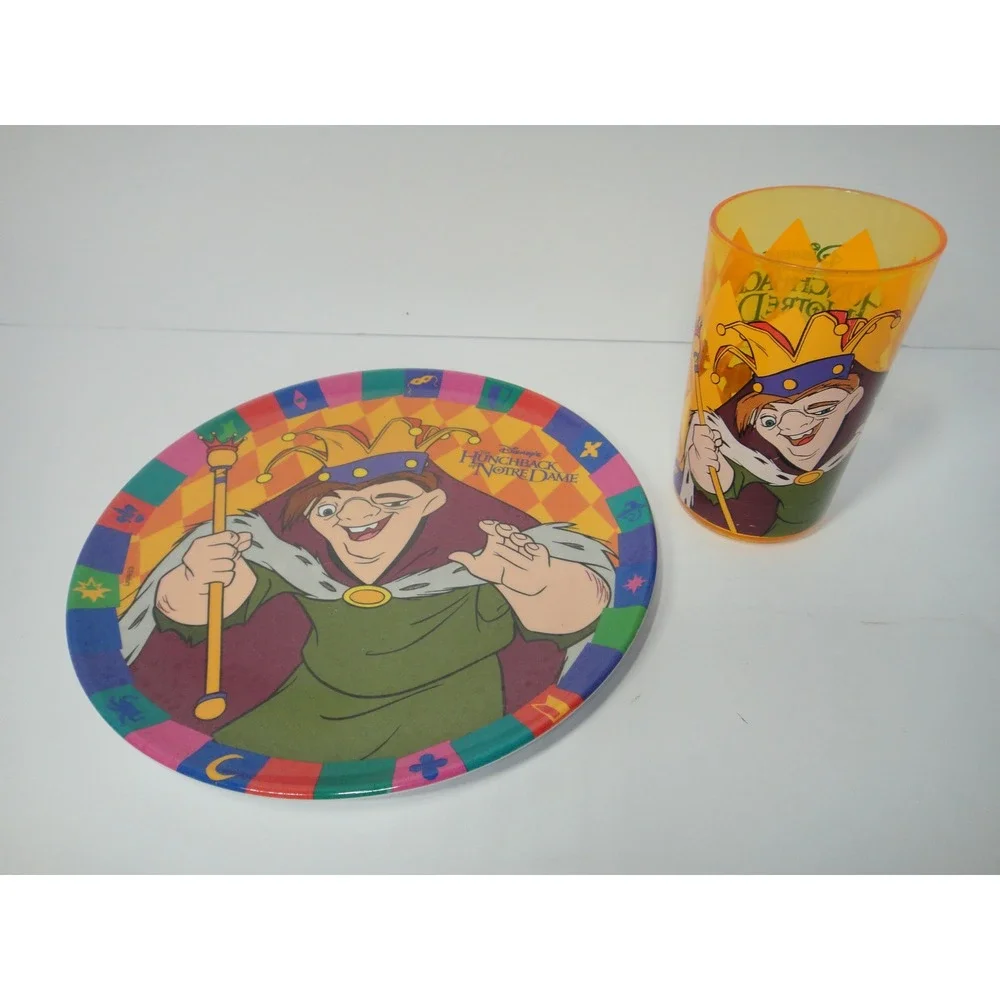 Vintage Disney Hunchback of Notre Dame Quasimodo Plate and Cup Set Zak Designs